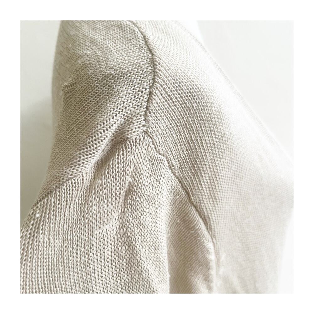 J.Jill Longline Cardigan Women 4X Tan Knit Linen Blend V-Neck Button Front Boho - Picture 7 of 10